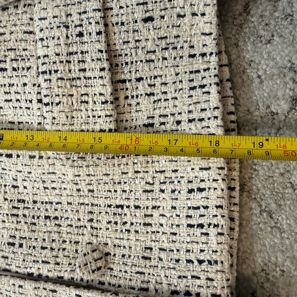 Theory 4 never worn but stored Women's Cream Textured wool tweed plaid Blazer - Picture 5 of 14